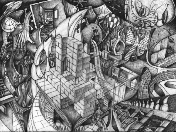 Красивая абстракция карандашом