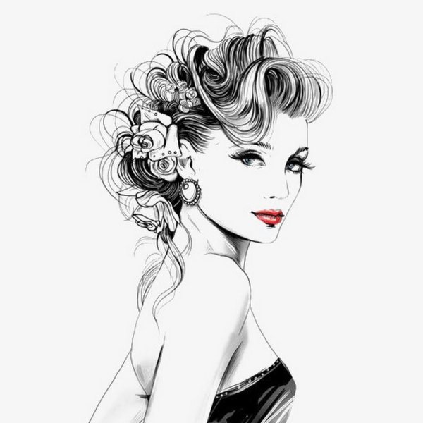 Лицо девушки рисунок