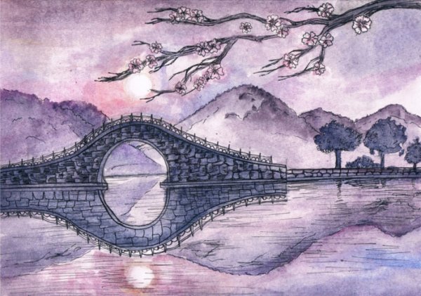 Мост карандашом