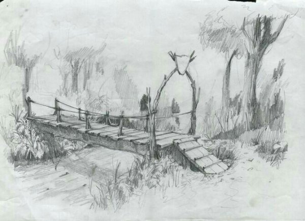 Мостик карандашом