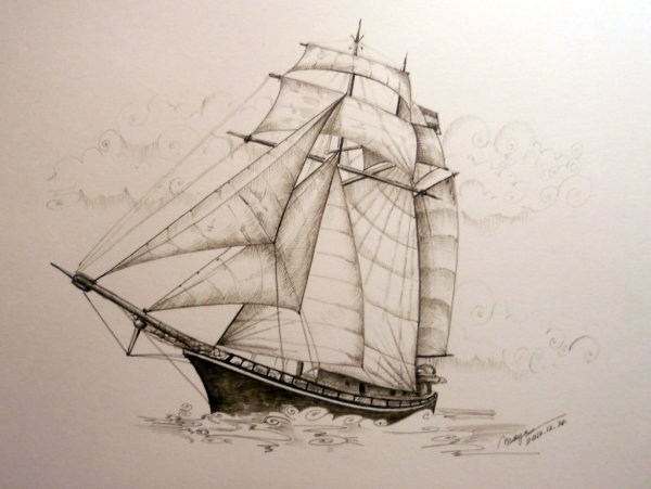 Корабль простым карандашом