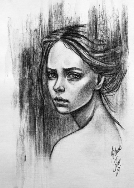 Рисунки углем