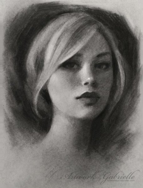 Рисование углем портрет