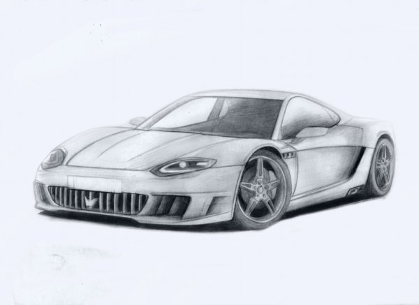 Рисунок машины карандашом