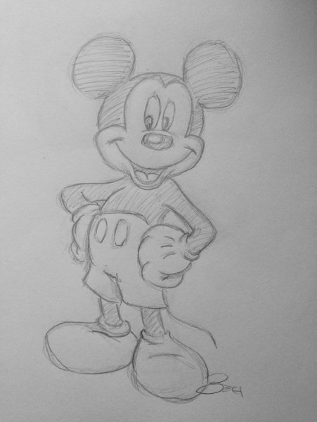 Микки Мауса карандашом
