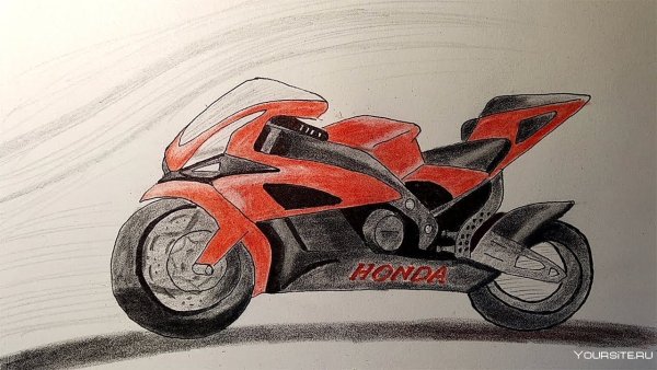 Мотоцикл карандашом
