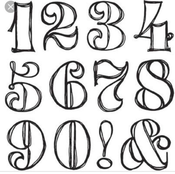 Красивые цифры карандашом