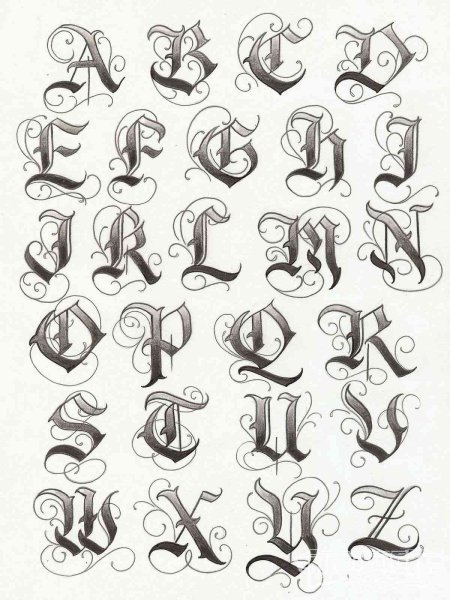 Красивые буквы для тату
