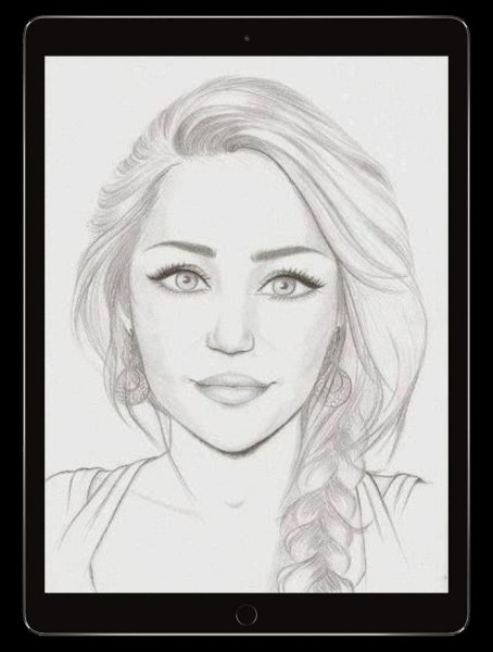 Женский портрет карандашом