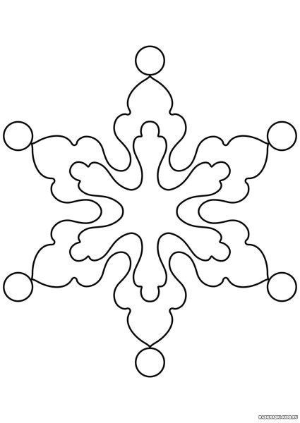 Снежинка раскраска