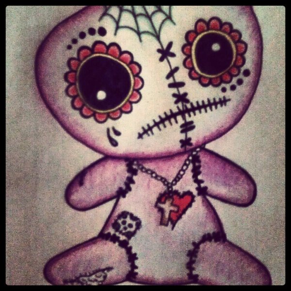 Кукла вуду раскраска