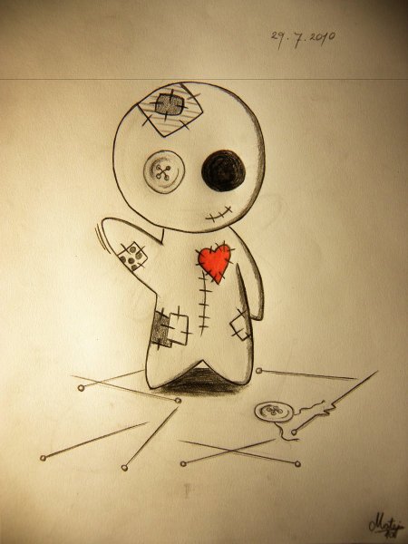 Кукла вуду карандашом