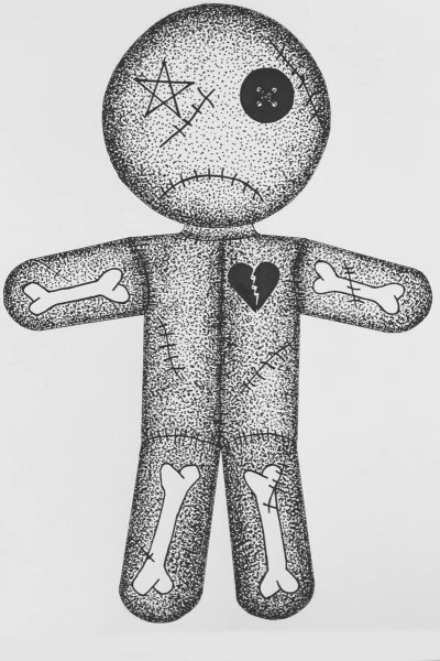 Кукла вуду тату эскиз