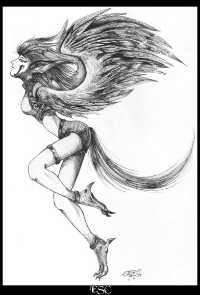 Мифические существа арт карандашом