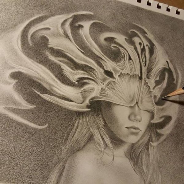 Фантазийные рисунки карандашом