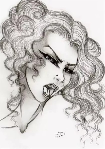 Вампир карандашом для срисовки