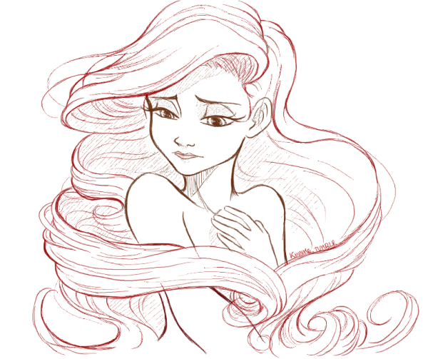 Ариель Дисней для срисовки