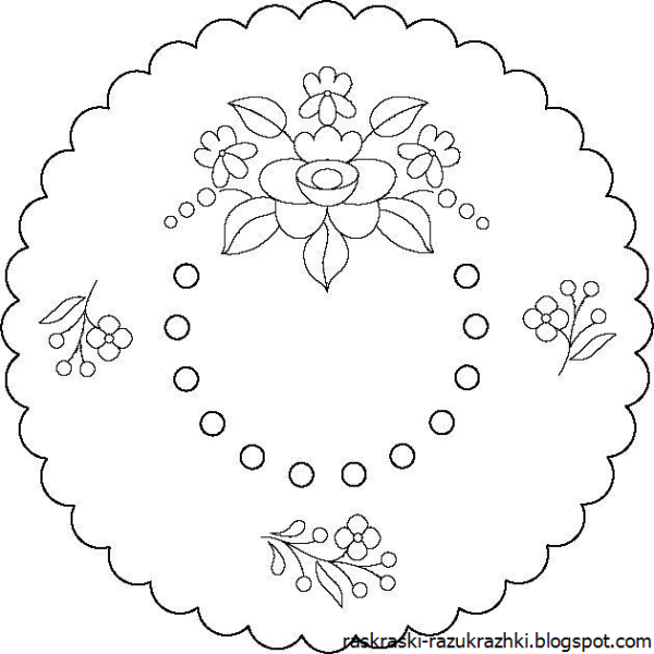 Гжель роспись раскраска тарелка