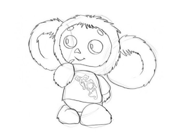 Поэтапное рисование Чебурашки