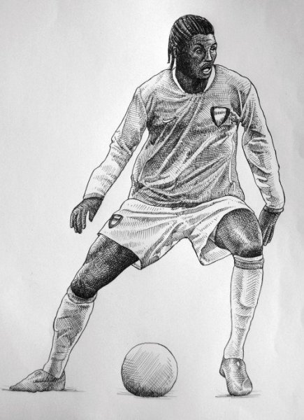 Футболист карандашом