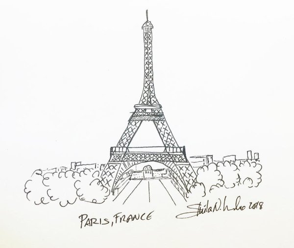 Эльфелевая башня Париж рисунок