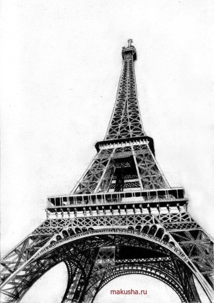 Эльфелева башня карандашом