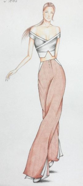 Модные девочки карандашом