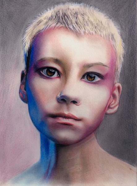 Портрет человека цветными карандашами