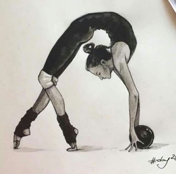Гимнастика рисунки карандашом