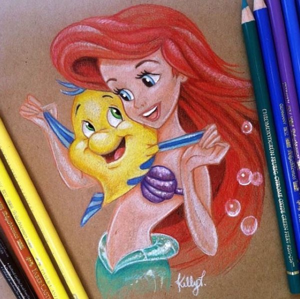 Мультяшки цветными карандашами