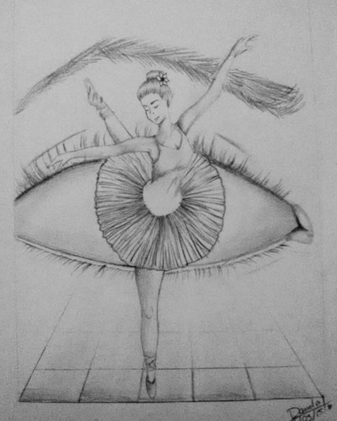 Рисунок балерины для срисовки