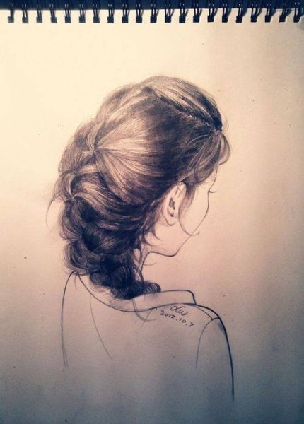 Красивые рисунки девушек со спины