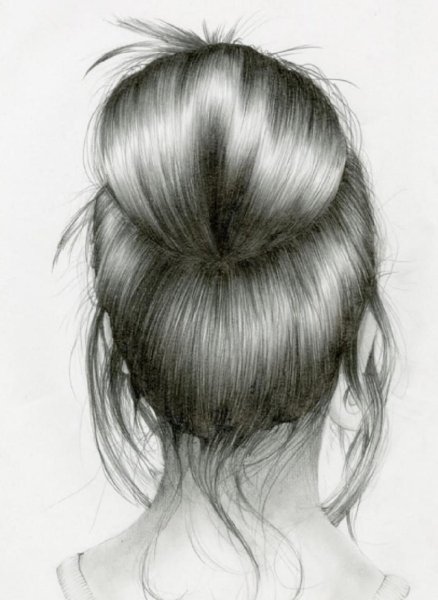 Волосы карандашом