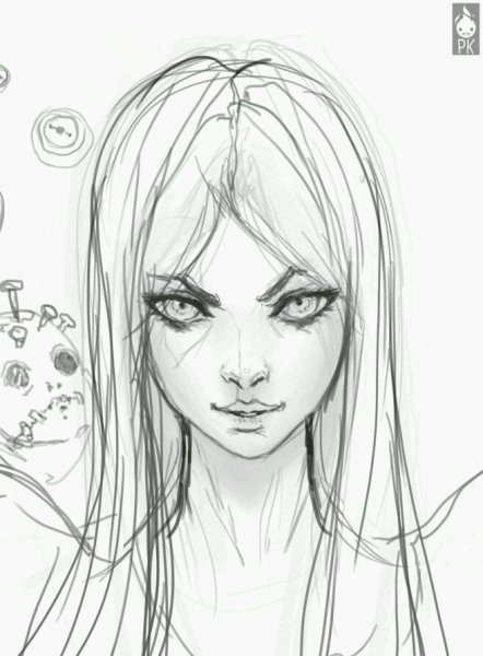 Рисунки девушек карандашом в стиле арт