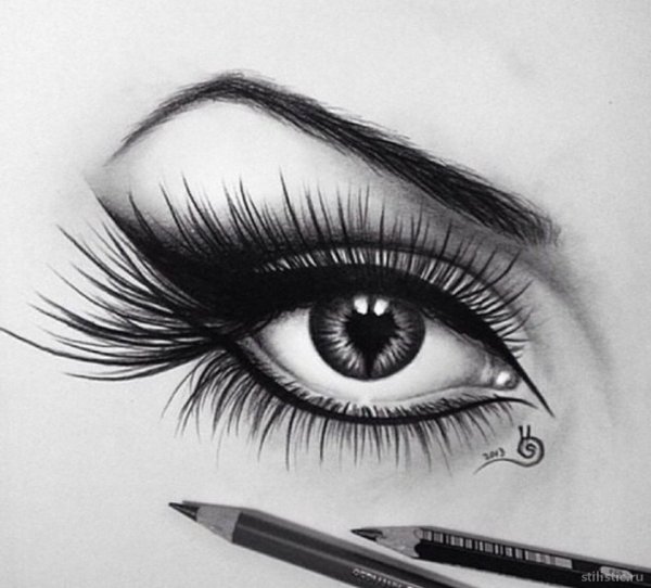 Ресницы карандашом