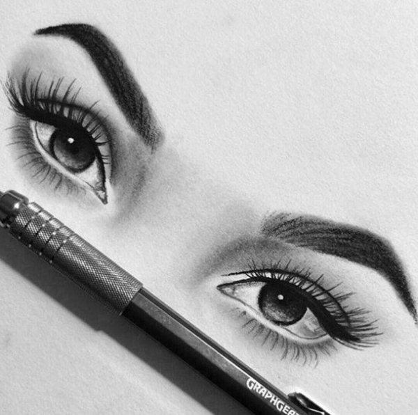 Брови для срисовки карандашом