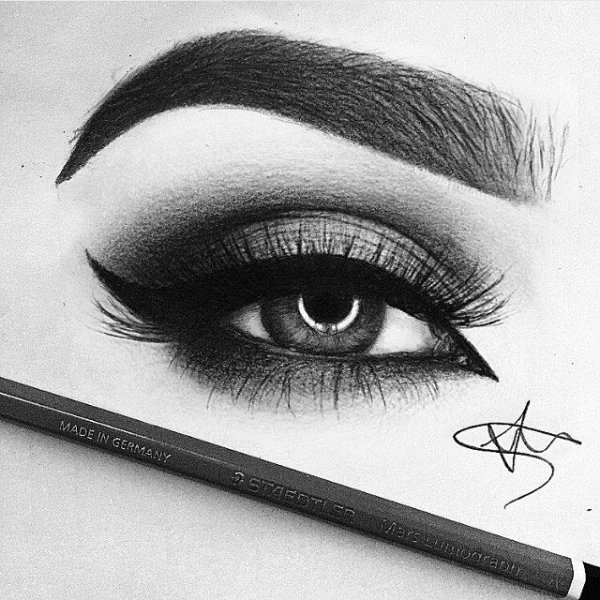 Ресницы карандашом