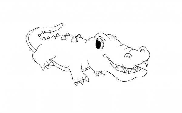 Крокодил для срисовки