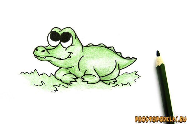 Крокодил для срисовки карандашом