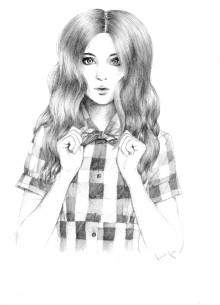 Девочка карандашом