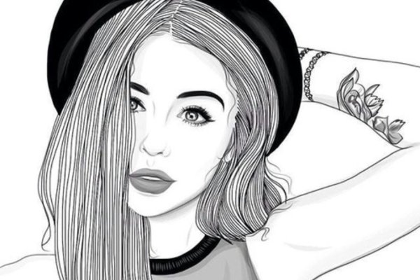 Рисунки девушек в стиле свэг карандашом