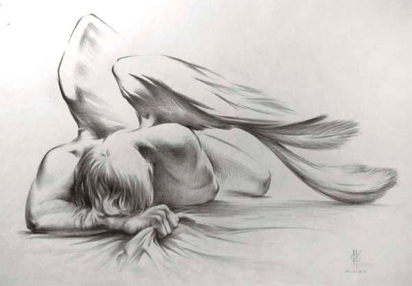 Ангелочки карандашом