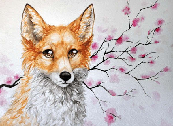 Лиса рисунок