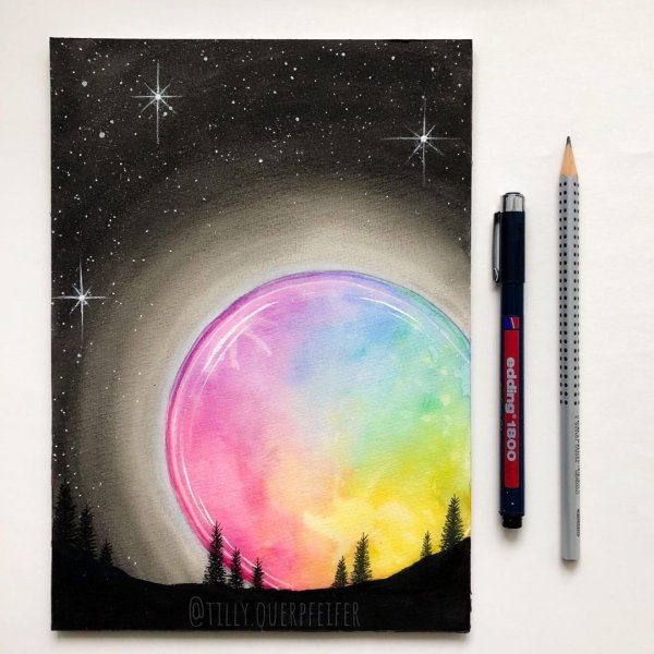 Кит пастелью