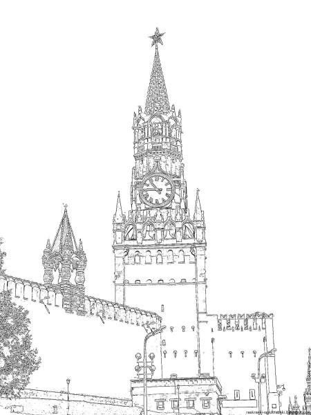 Московский Кремль раскраска