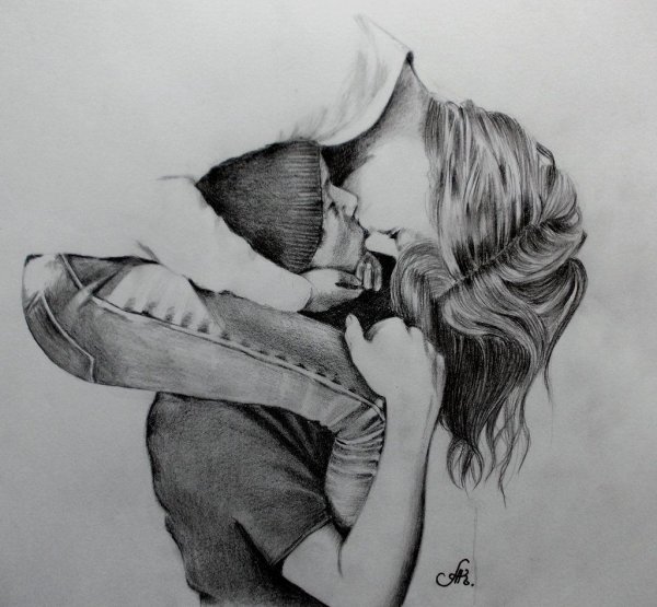 Рисунки влюбленных пар карандашом