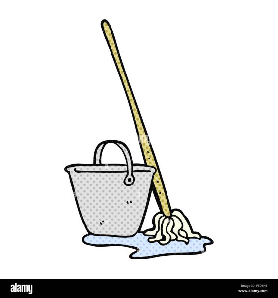 Швабра с тряпкой вектор