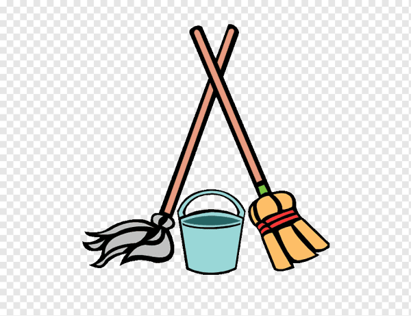 Швабра и ведро вектор