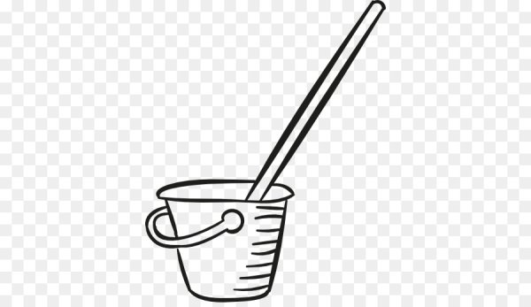 Раскраска ведро и швабра для детей