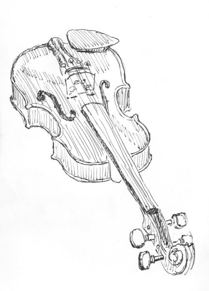 Скрипка карандашом